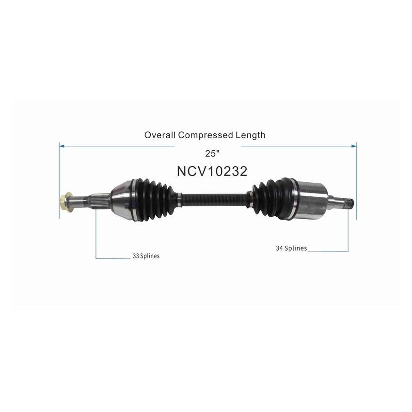 GSP NCV10232 Buick, Cadillac, Chevrolet, Oldsmobile... CV Axle Assembly  - Front Right