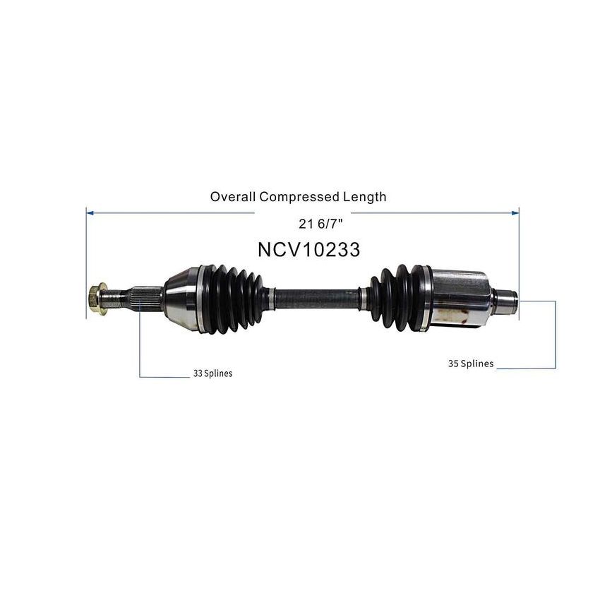 GSP NCV10233 Buick, Pontiac (3.1) CV Axle Assembly  - Front Left