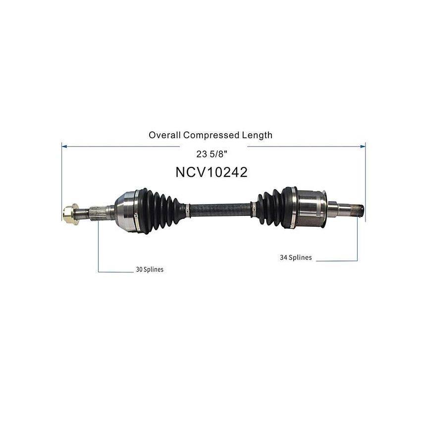 GSP NCV10242 Cadillac (3.0, 3.6, 4.6) CV Axle Assembly  - Front Right