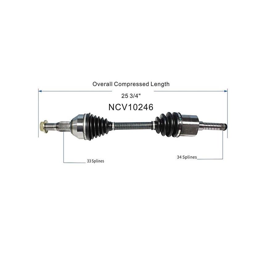 GSP NCV10246 Buick, Pontiac (AWD/FWD) CV Axle Assembly  - Front Right