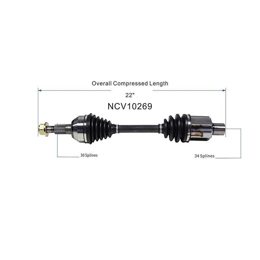 GSP NCV10269 Chevrolet, Pontiac (AWD/FWD) CV Axle Assembly  - Front Right