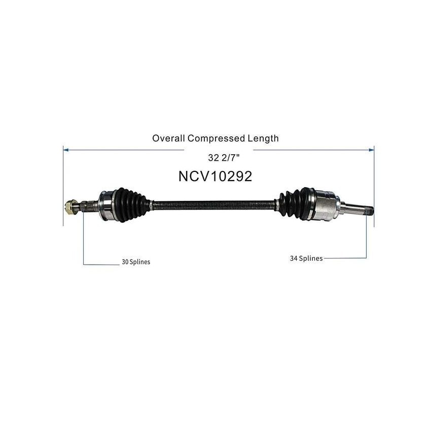 GSP NCV10292 12-16 Cadillac SRX (FWD) CV Axle Assembly  - Rear Right