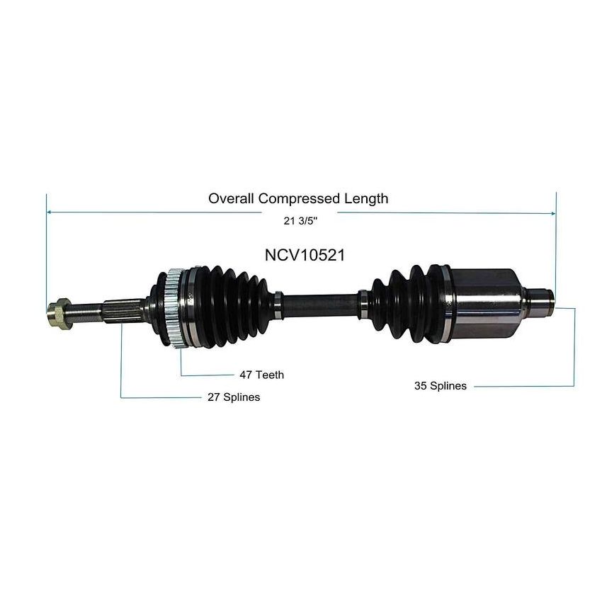 GSP NCV10521 Buick, Cadillac, Oldsmobile, Pontiac... CV Axle Assembly  - Front Left