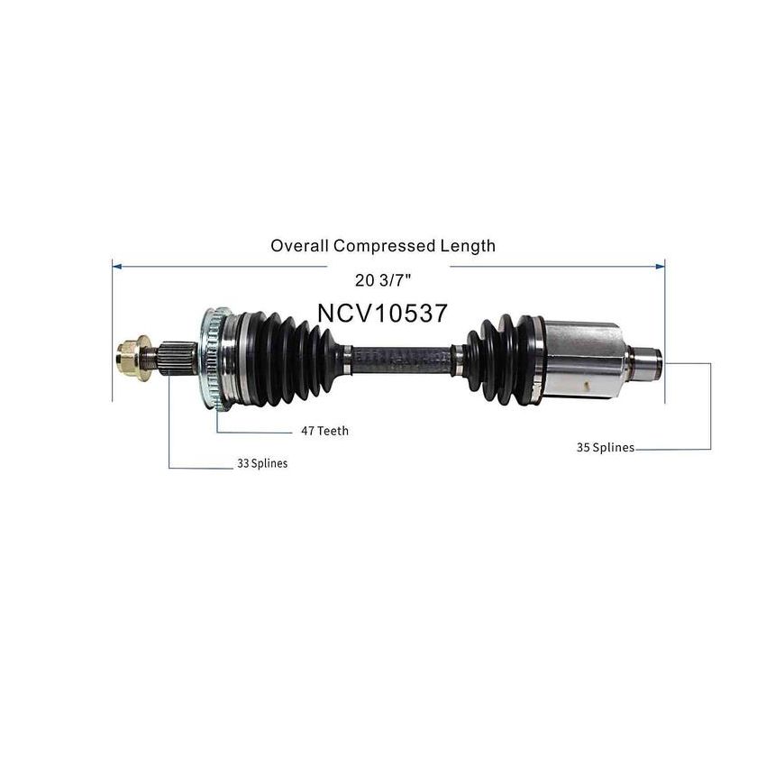 GSP NCV10537 Buick, Chevrolet, Oldsmobile, Pontiac... CV Axle Assembly  - Front Left