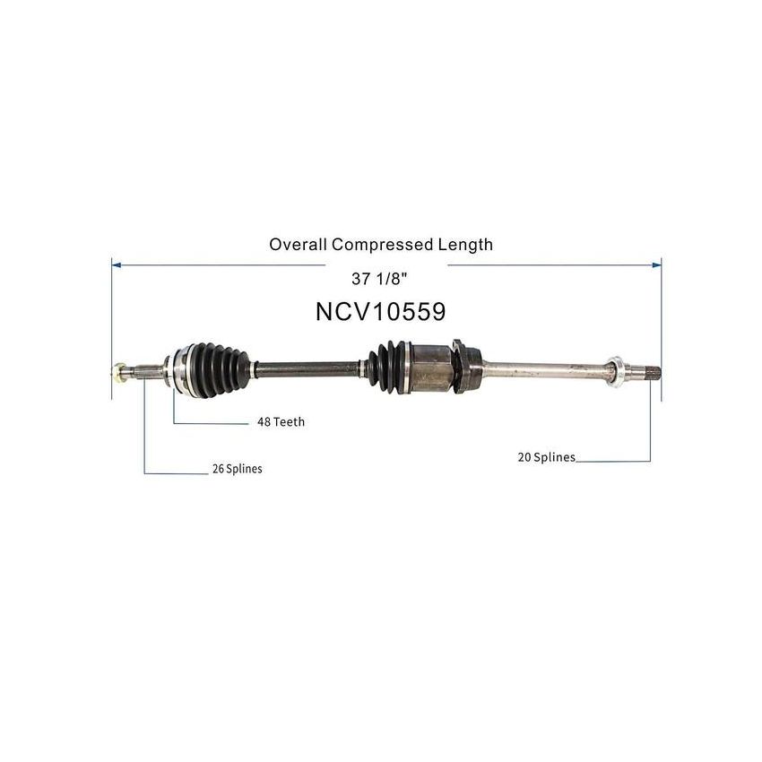 GSP NCV10559 Pontiac, Toyota (FWD) CV Axle Assembly  - Front Right