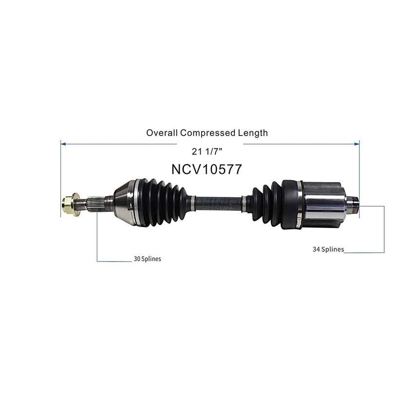 GSP NCV10577 Chevrolet, Oldsmobile, Pontiac (2.2, 2.4, 3.4) CV Axle Assembly  - Front