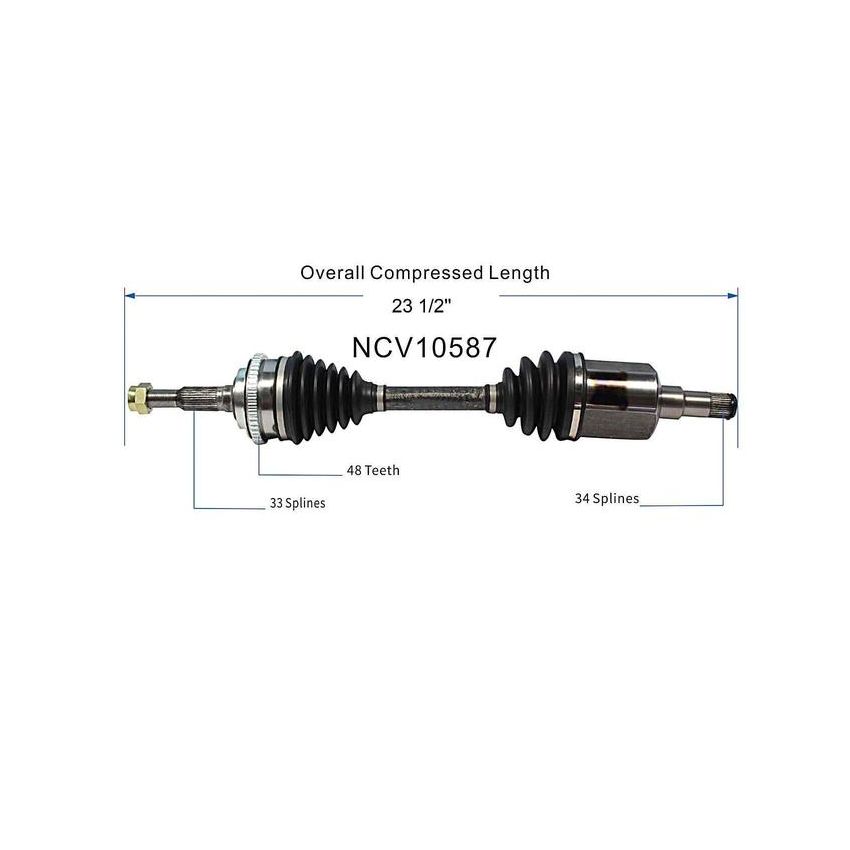 GSP NCV10587 Chevrolet, Pontiac (2.2, 2.3, 2.4) CV Axle Assembly  - Front Left