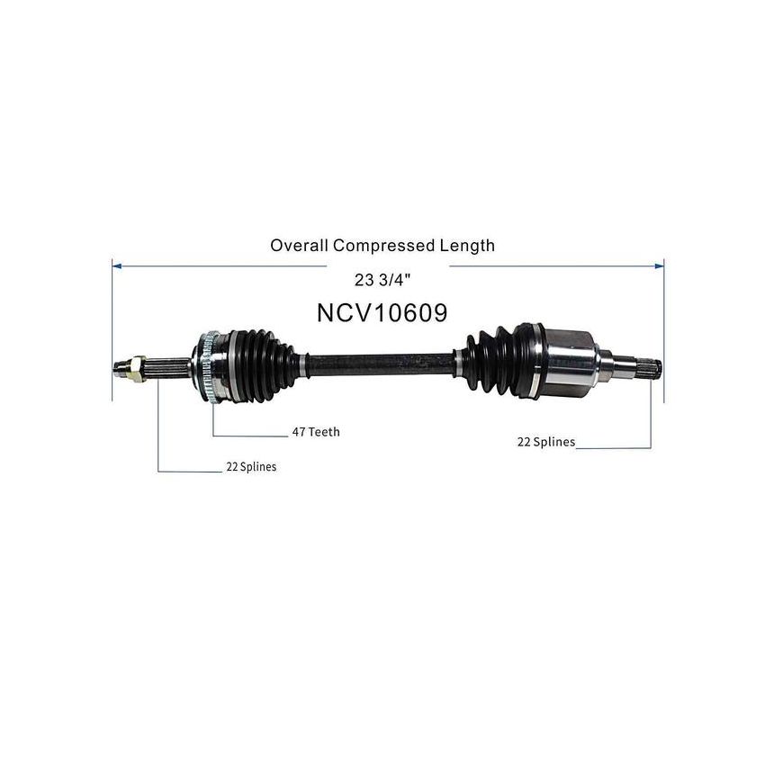 GSP NCV10609 Chevrolet, Pontiac CV Axle Assembly  - Front Left