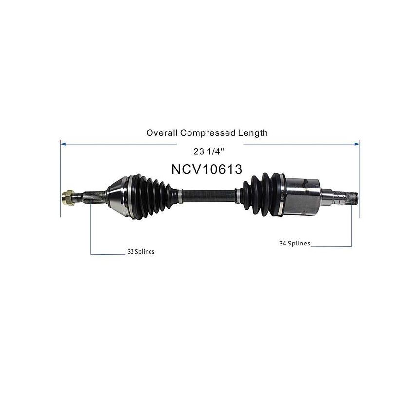 GSP NCV10613 Chevrolet, Pontiac (2.2, 2.4) CV Axle Assembly  - Front Left