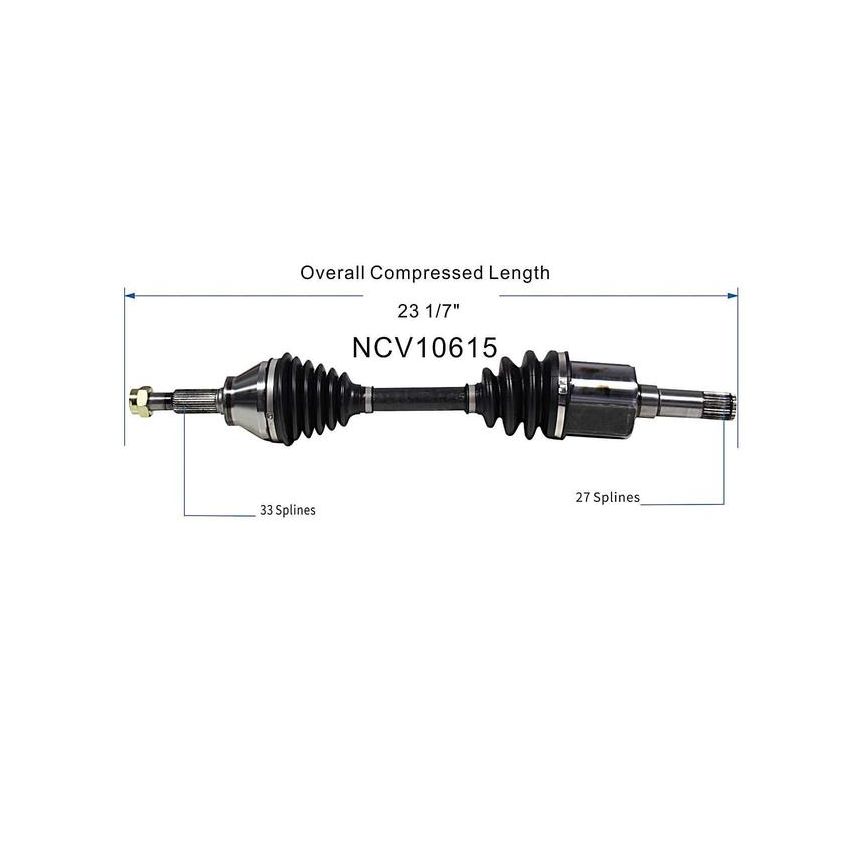 GSP NCV10615 Chevrolet, Saturn (2.0) CV Axle Assembly  - Front Left