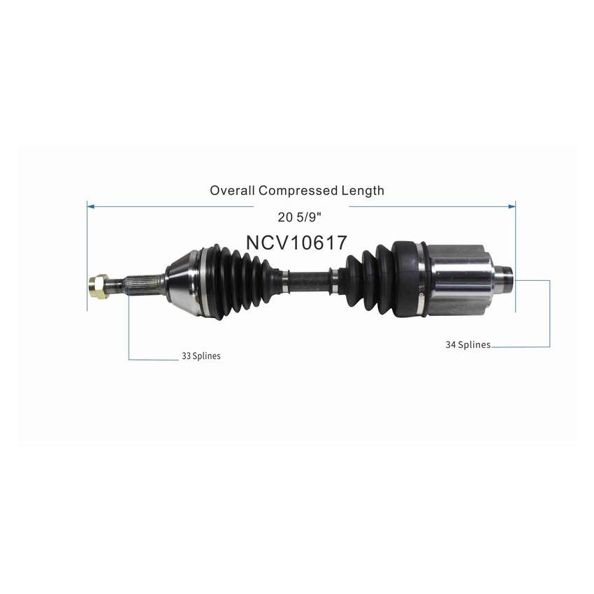 GSP NCV10617 Chevrolet, Pontiac, Saturn (2.2, 2.4) CV Axle Assembly  - Front