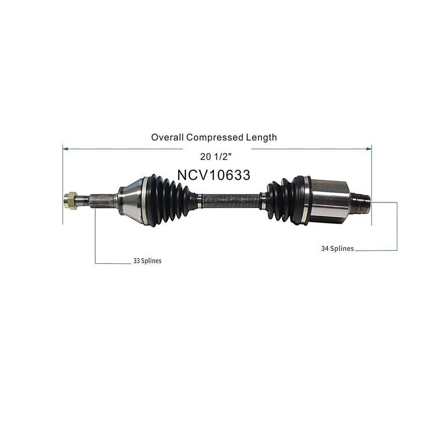 GSP NCV10633 05-07 Saturn Ion CV Axle Assembly  - Front