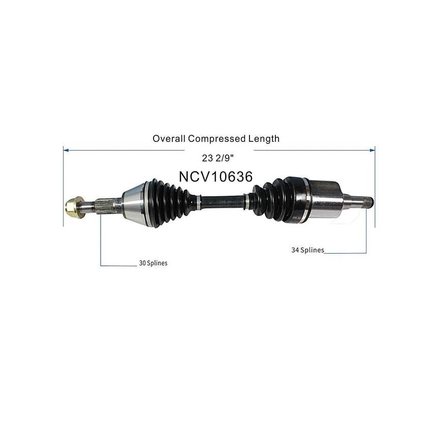 GSP NCV10636 Chevrolet, Pontiac (3.5, 3.9) CV Axle Assembly  - Front Right