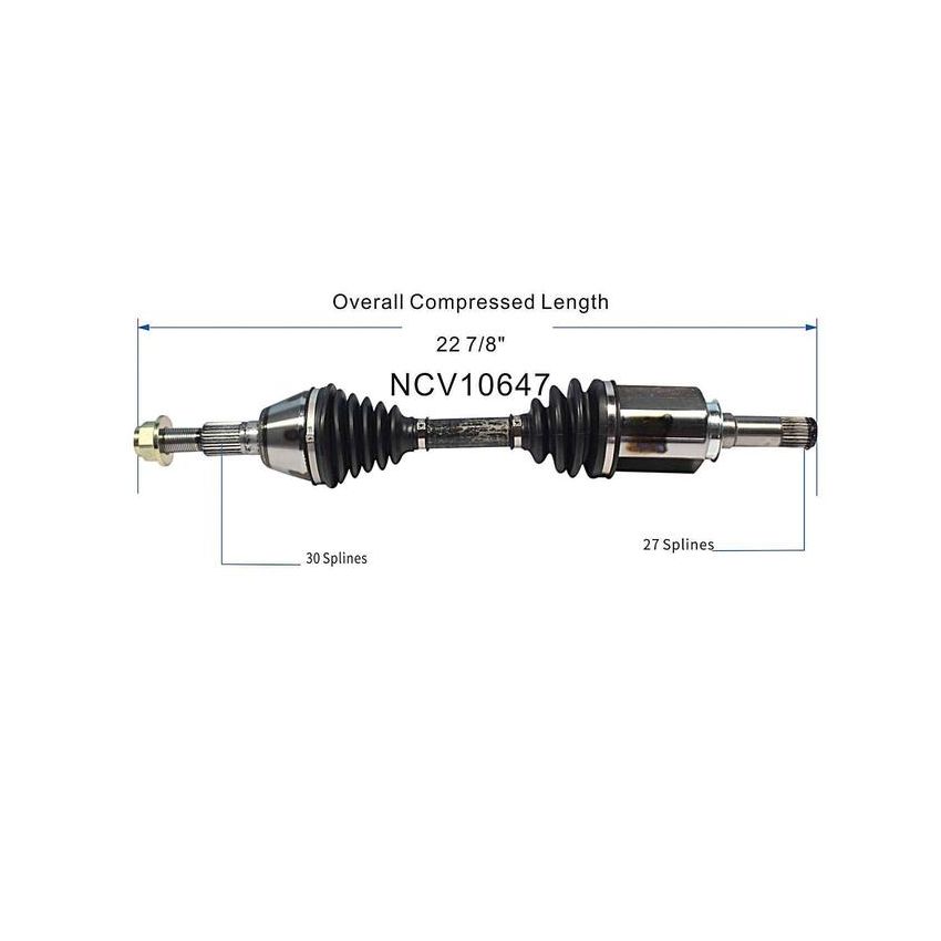 GSP NCV10647 Chevrolet, Pontiac, Saturn (3.6) CV Axle Assembly  - Front Left