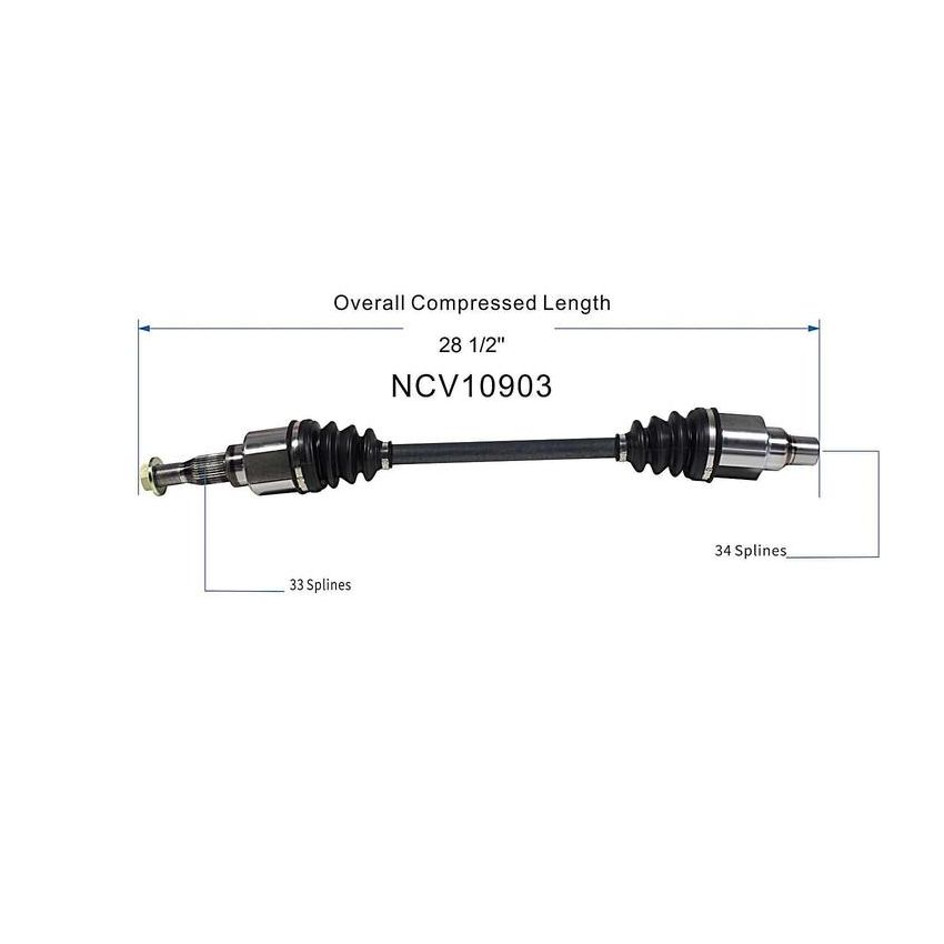 GSP NCV10903 Buick, Chevrolet, Oldsmobile, Pontiac... CV Axle Assembly  - Rear