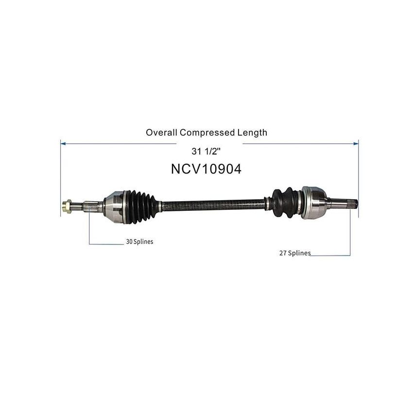 GSP NCV10904 Cadillac, Pontiac, Saturn (3.6, 4.6 - AWD) CV Axle Assembly  - Rear Left