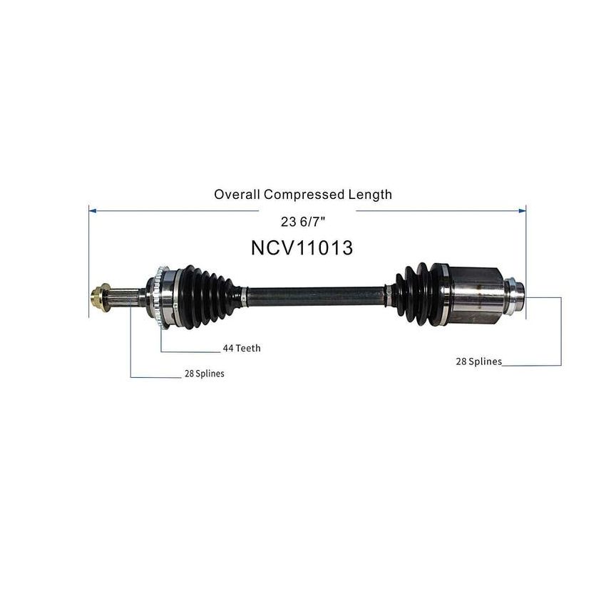 GSP NCV11013 Ford, Lincoln, Mercury (2.5, 3.0) CV Axle Assembly  - Front Right