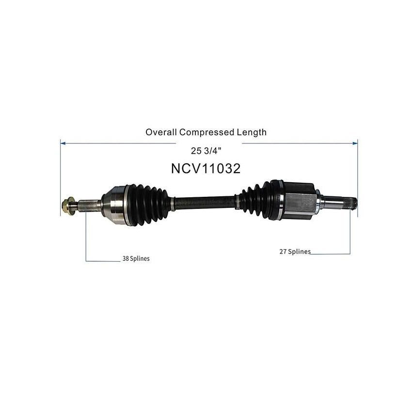 GSP NCV11032 Ford, Lincoln, Mercury (3.7) CV Axle Assembly  - Front Left