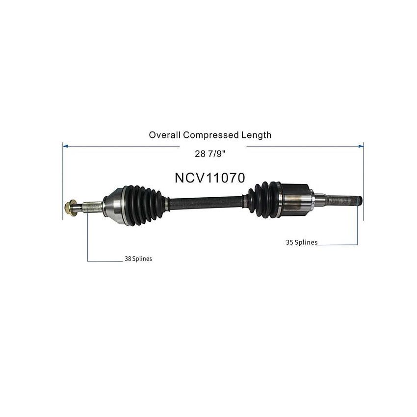 GSP NCV11070 12-19 Ford Explorer (2.0, 2.3) CV Axle Assembly  - Front Left