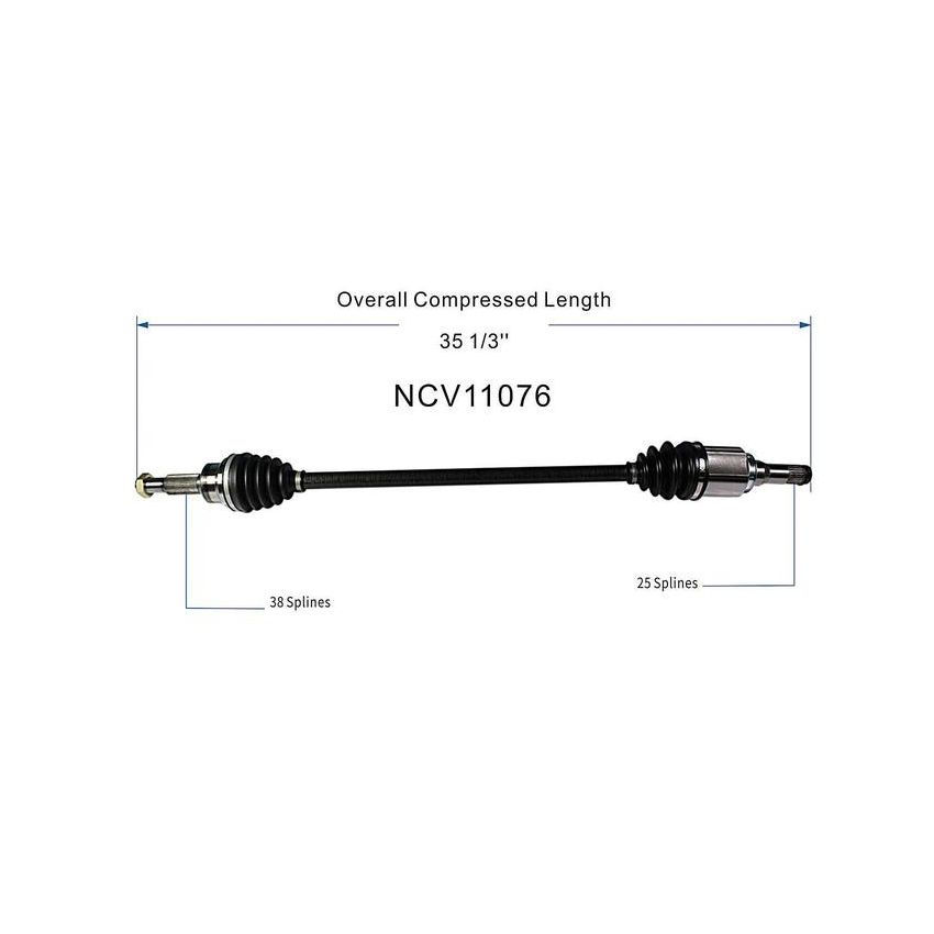 GSP NCV11076 Ford, Lincoln, Mercury (3.5) CV Axle Assembly  - Rear Right