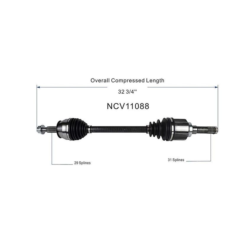 GSP NCV11088 Ford, Lincoln, Mercury CV Axle Assembly  - Rear Right