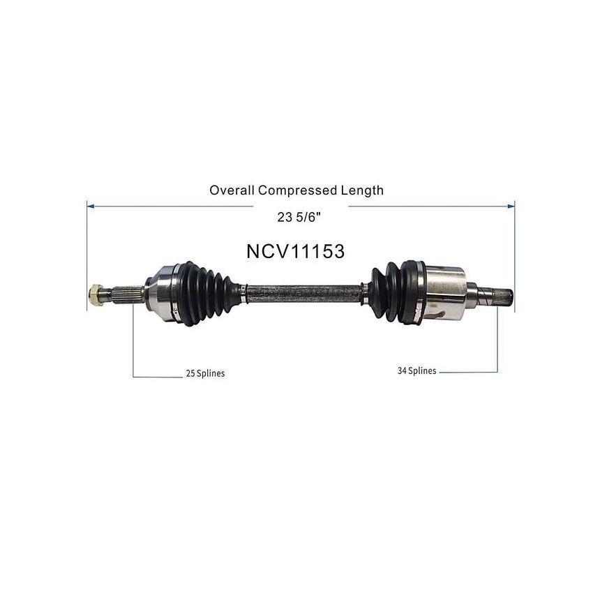 GSP NCV11153 02-04 Ford Focus SVT (2.0) CV Axle Assembly  - Front Left