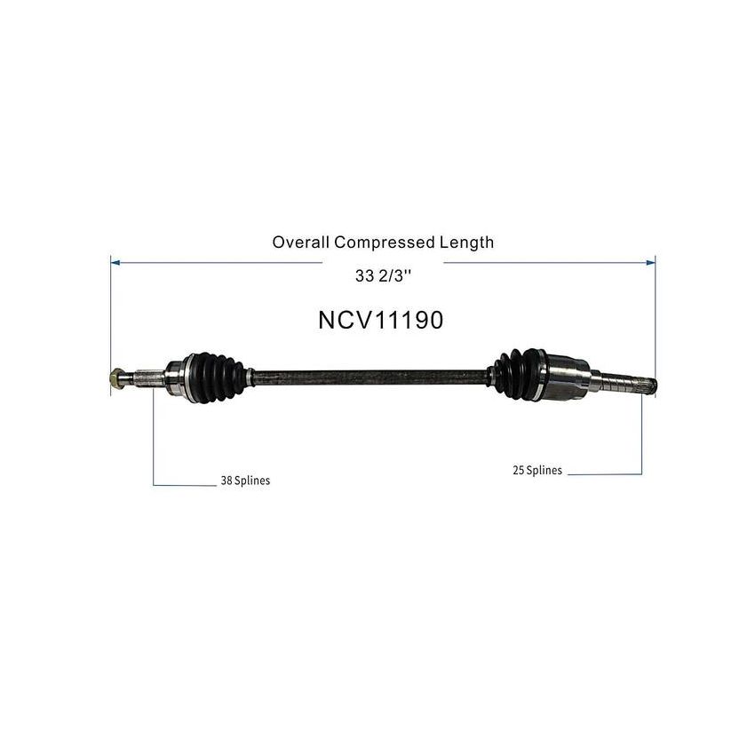 GSP NCV11190 Ford, Lincoln (3.5) CV Axle Assembly  - Rear Left