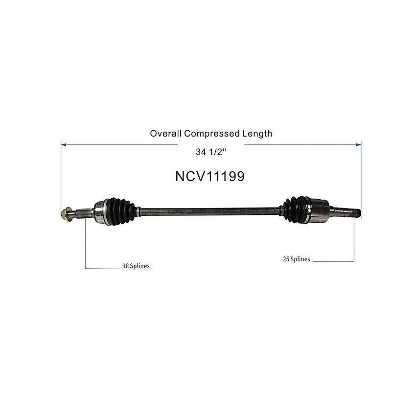 GSP NCV11199 Ford, Lincoln (3.5, 3.7) CV Axle Assembly  - Rear Right