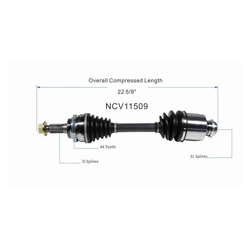 GSP NCV11509 Ford, Lincoln (3.5, 3.7 - FWD) CV Axle Assembly  - Front Right