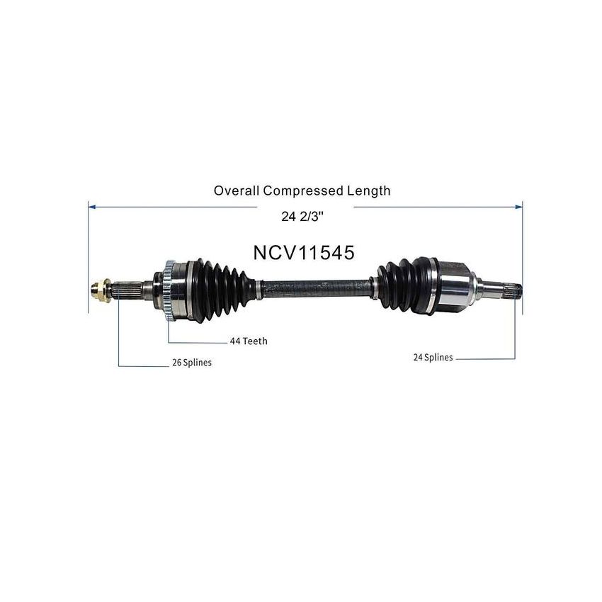 GSP NCV11545 Ford, Kia, Mazda, Mercury... (1.6) CV Axle Assembly  - Front Left
