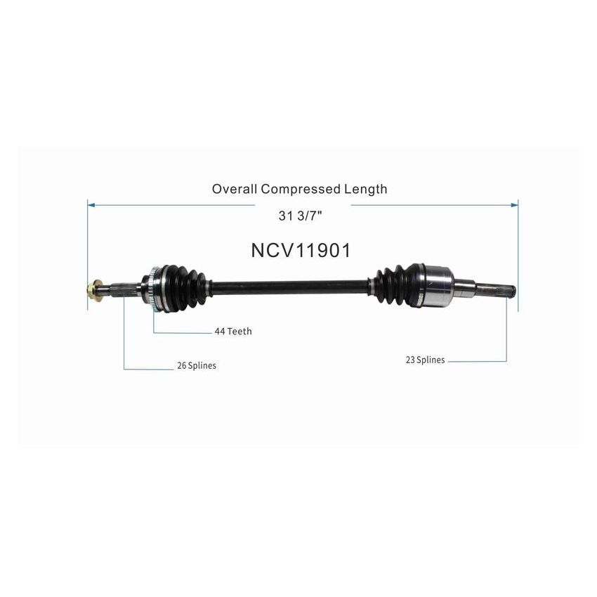 GSP NCV11901 Ford, Mazda, Mercury CV Axle Assembly  - Rear Left