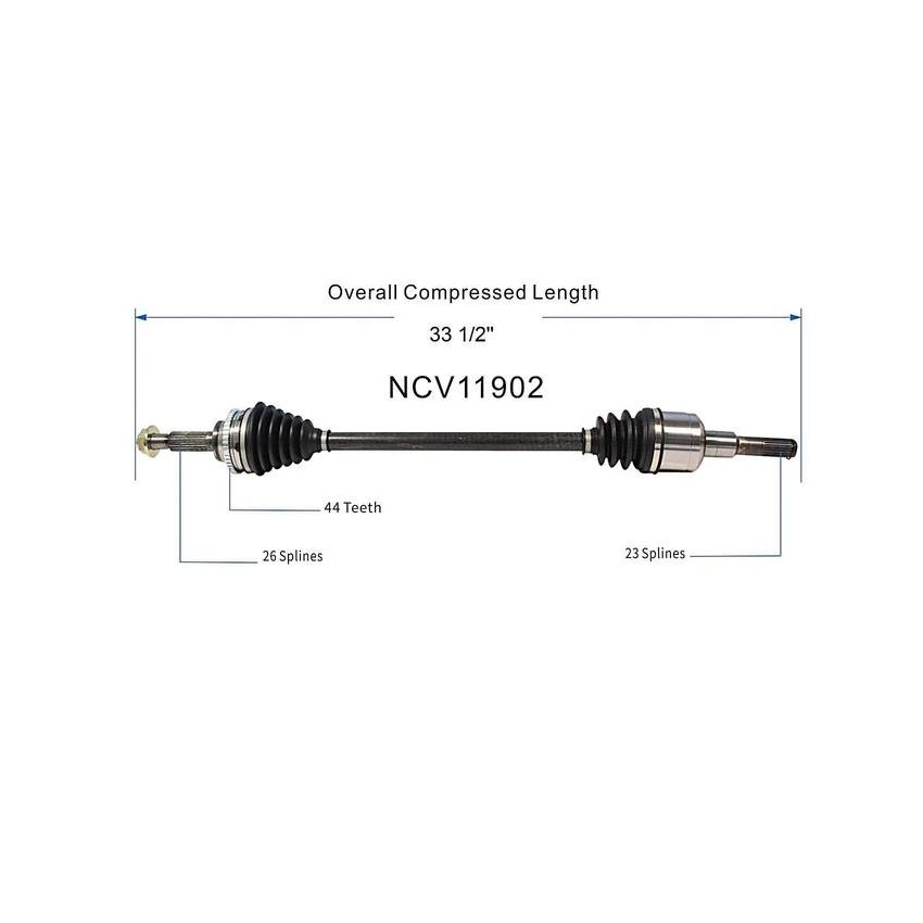 GSP NCV11902 Ford, Mazda, Mercury CV Axle Assembly  - Rear Right