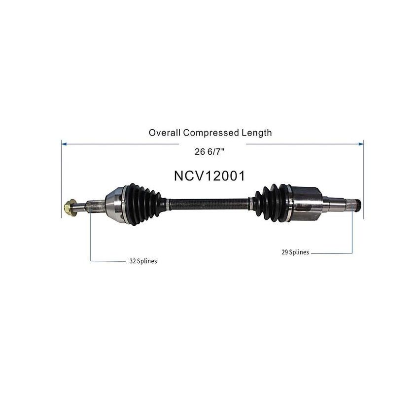 GSP NCV12001 07-08 Chrysler Pacifica (4.0) CV Axle Assembly  - Front Left
