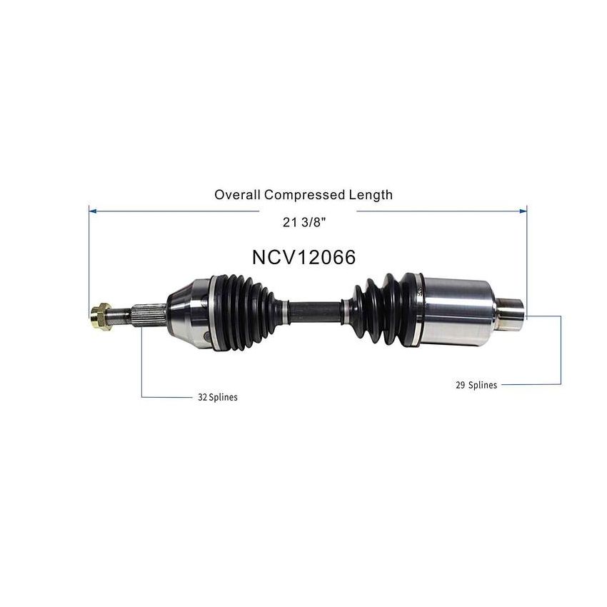 GSP NCV12066 Dodge, Jeep CV Axle Assembly  - Front Right