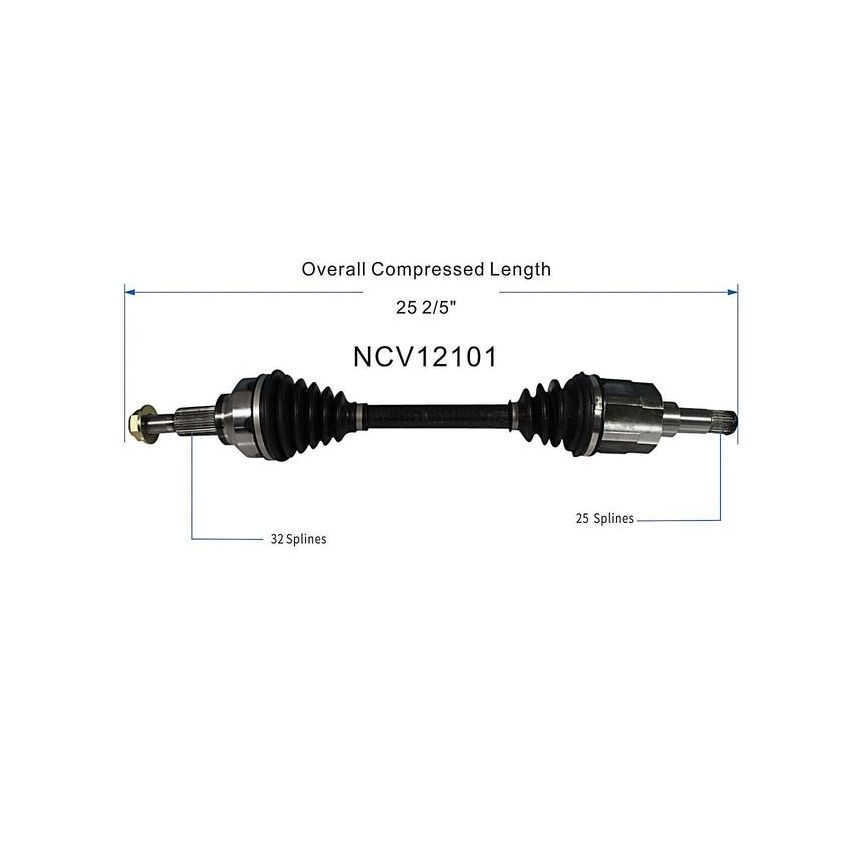 GSP NCV12101 Chrysler, Dodge (2.4, 2.7) CV Axle Assembly  - Front Left
