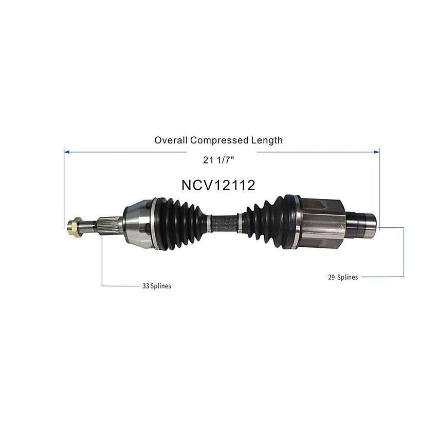 GSP NCV12112 Dodge, Mitsubishi (3.7, 4.7) CV Axle Assembly  - Front