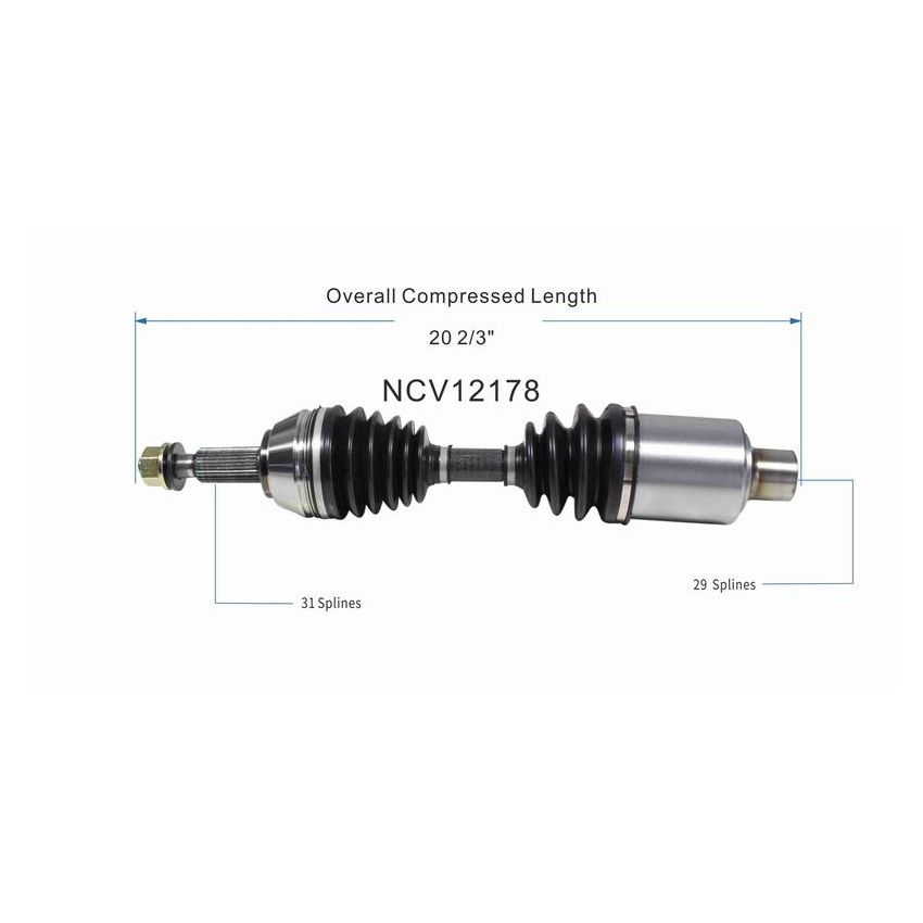 GSP NCV12178 Dodge (3.7, 4.7) CV Axle Assembly  - Front