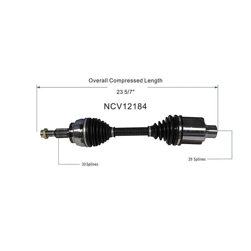 GSP NCV12184 Dodge, Ram (4WD) CV Axle Assembly  - Front