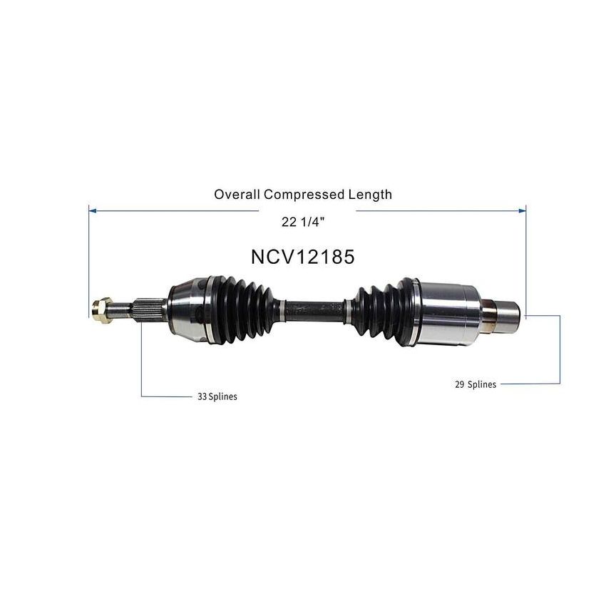 GSP NCV12185 Chrysler, Dodge CV Axle Assembly  - Front