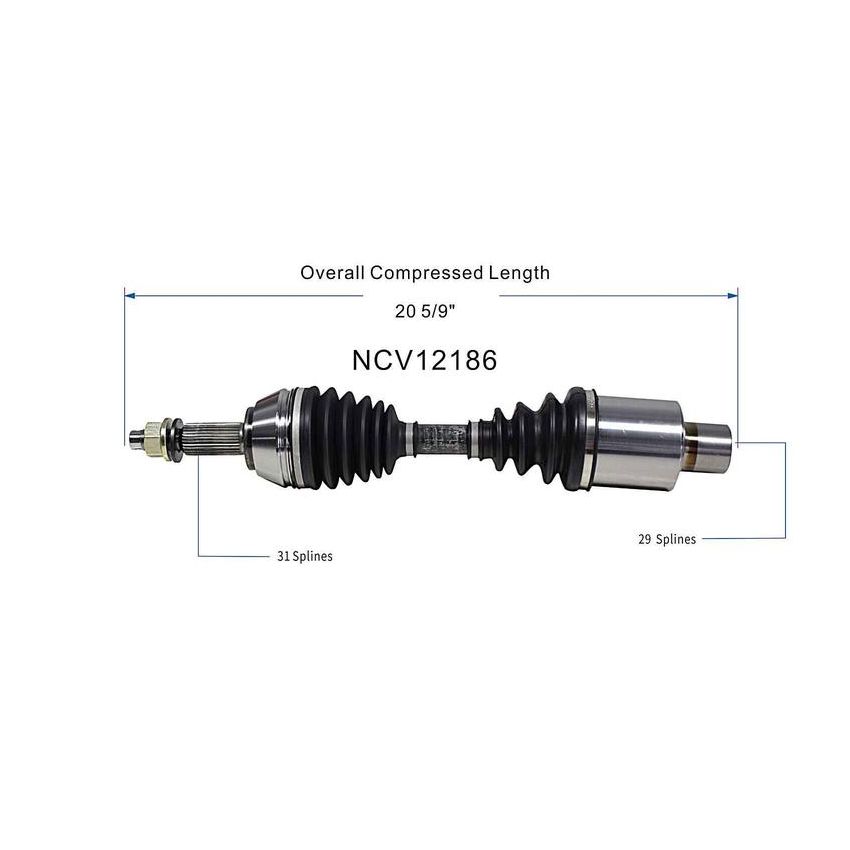 GSP NCV12186 Dodge CV Axle Assembly  - Front