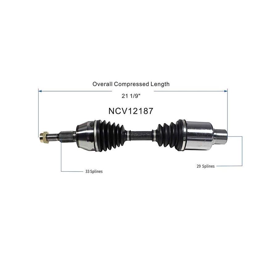 GSP NCV12187 Dodge, Mitsubishi, Ram (3.7, 4.7) CV Axle Assembly  - Front