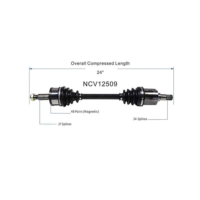GSP NCV12509 Chrysler, Dodge (3.5, 3.6, 5.7) CV Axle Assembly  - Front Right