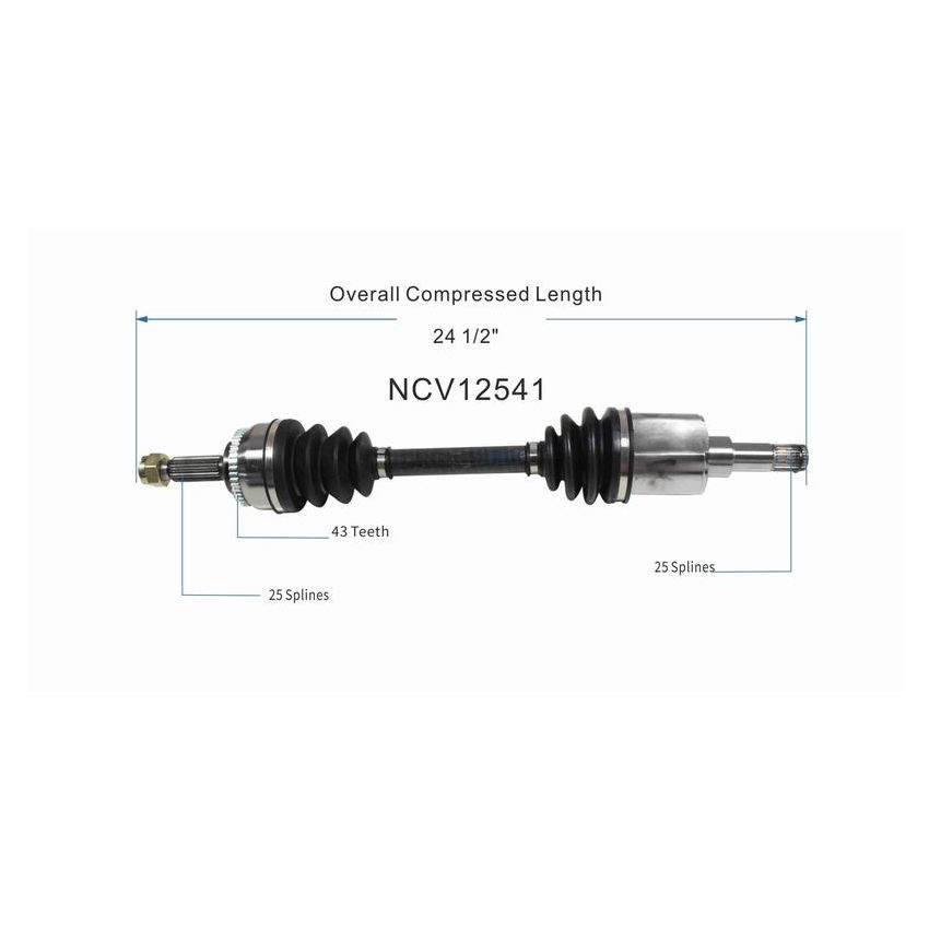 GSP NCV12541 Chrysler, Dodge, Eagle, Mitsubishi... CV Axle Assembly  - Front Left