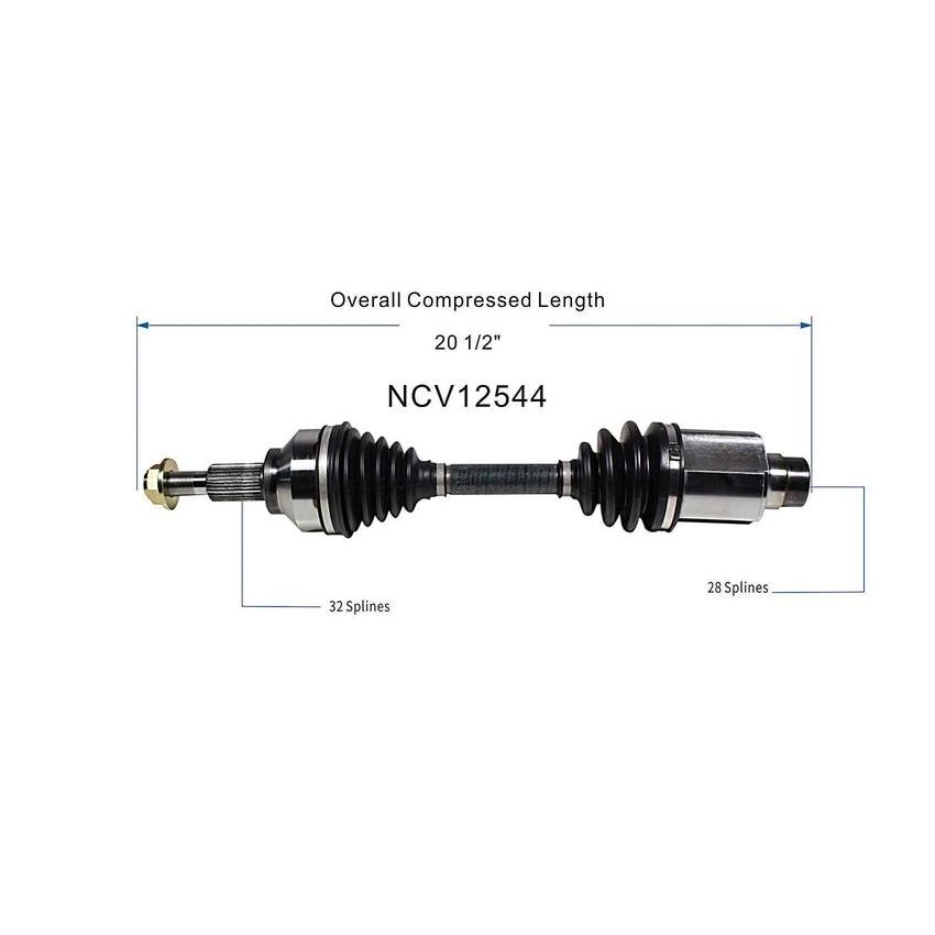 GSP NCV12544 Chrysler, Dodge (3.5, 3.6 - AWD/FWD) CV Axle Assembly  - Front Right