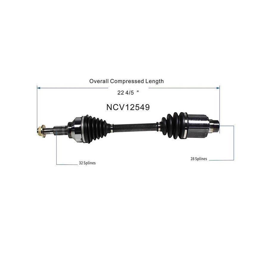 GSP NCV12549 Chrysler, Dodge (2.4, 3.6 - AWD/FWD) CV Axle Assembly  - Front Right