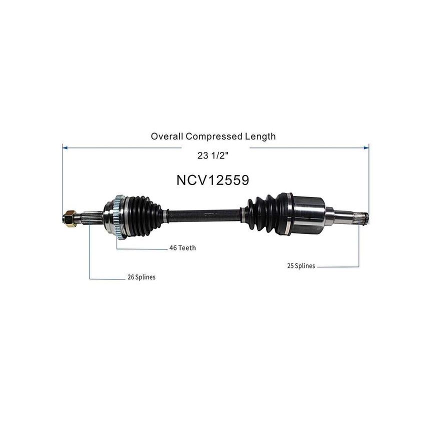 GSP NCV12559 Dodge, Plymouth CV Axle Assembly  - Front Left