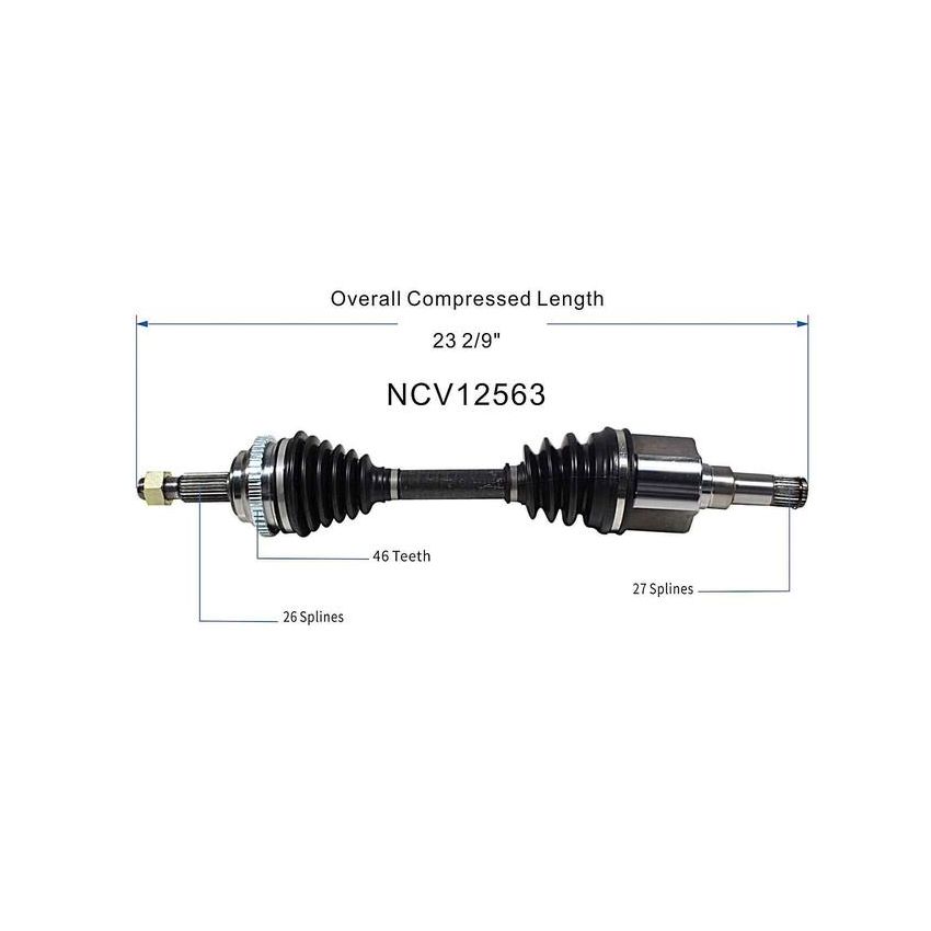 GSP NCV12563 03-05 Dodge Neon SRT-4 CV Axle Assembly  - Front Left