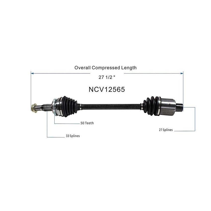 GSP NCV12565 Chrysler, Dodge CV Axle Assembly  - Front Left