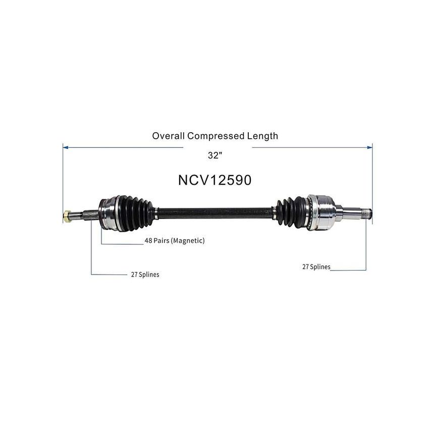 GSP NCV12590 Chrysler, Dodge (5.7 - AWD/RWD) CV Axle Assembly  - Rear Right