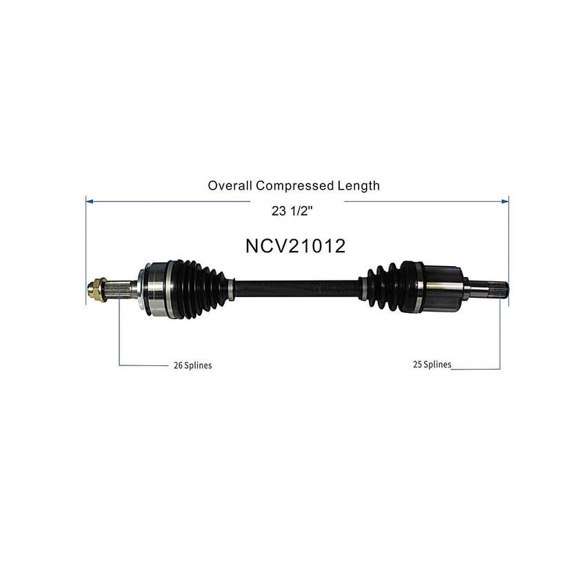 GSP NCV21012 Acura, Honda (Sedan - 1.5) CV Axle Assembly  - Front Left